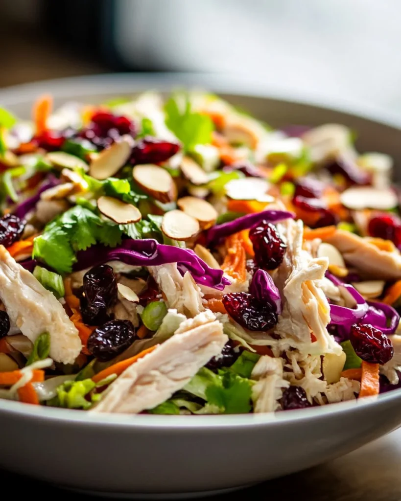 Asian Chicken Cranberry Salad Delicious Asian Chicken Cranberry Salad with fresh ingredients and vibrant colors
