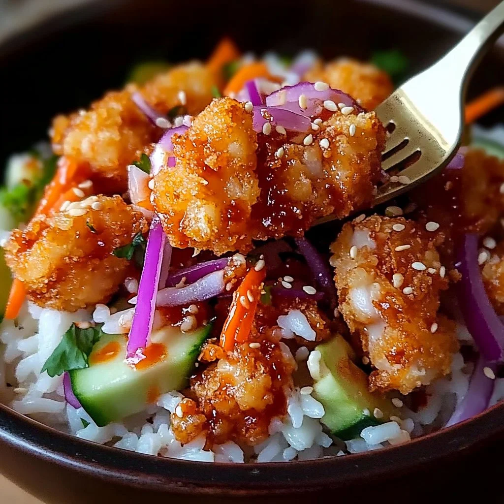 Bang Bang Chicken Crispy Rice Salad