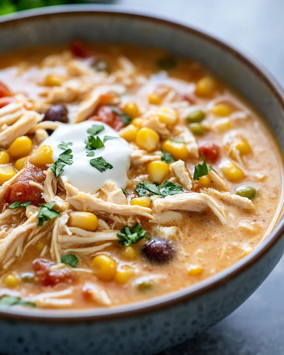 Crockpot White Chicken Chili with Cream Cheese