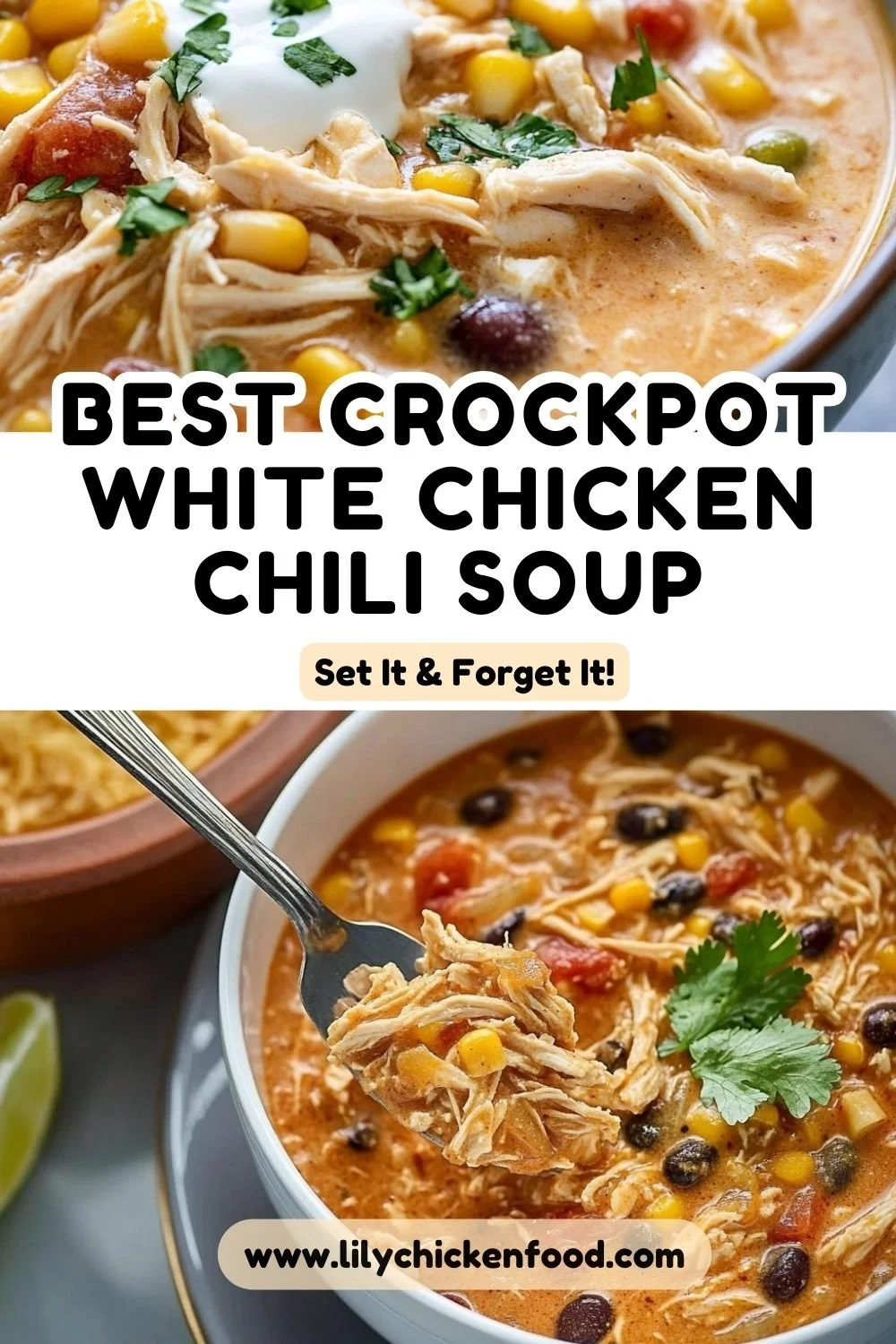 Crockpot White Chicken Chili with Cream Cheese