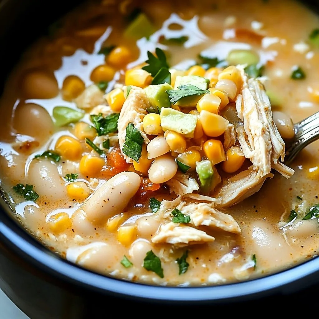 Easy Crockpot White Chicken Chili Soup