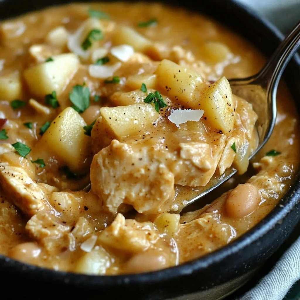 White Cheddar Apple Chicken Chili