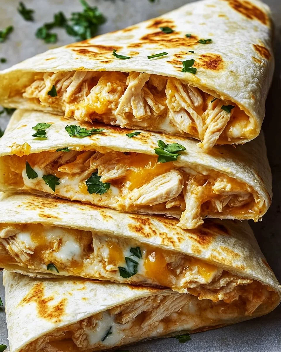 Cheesy Garlic Chicken Wraps