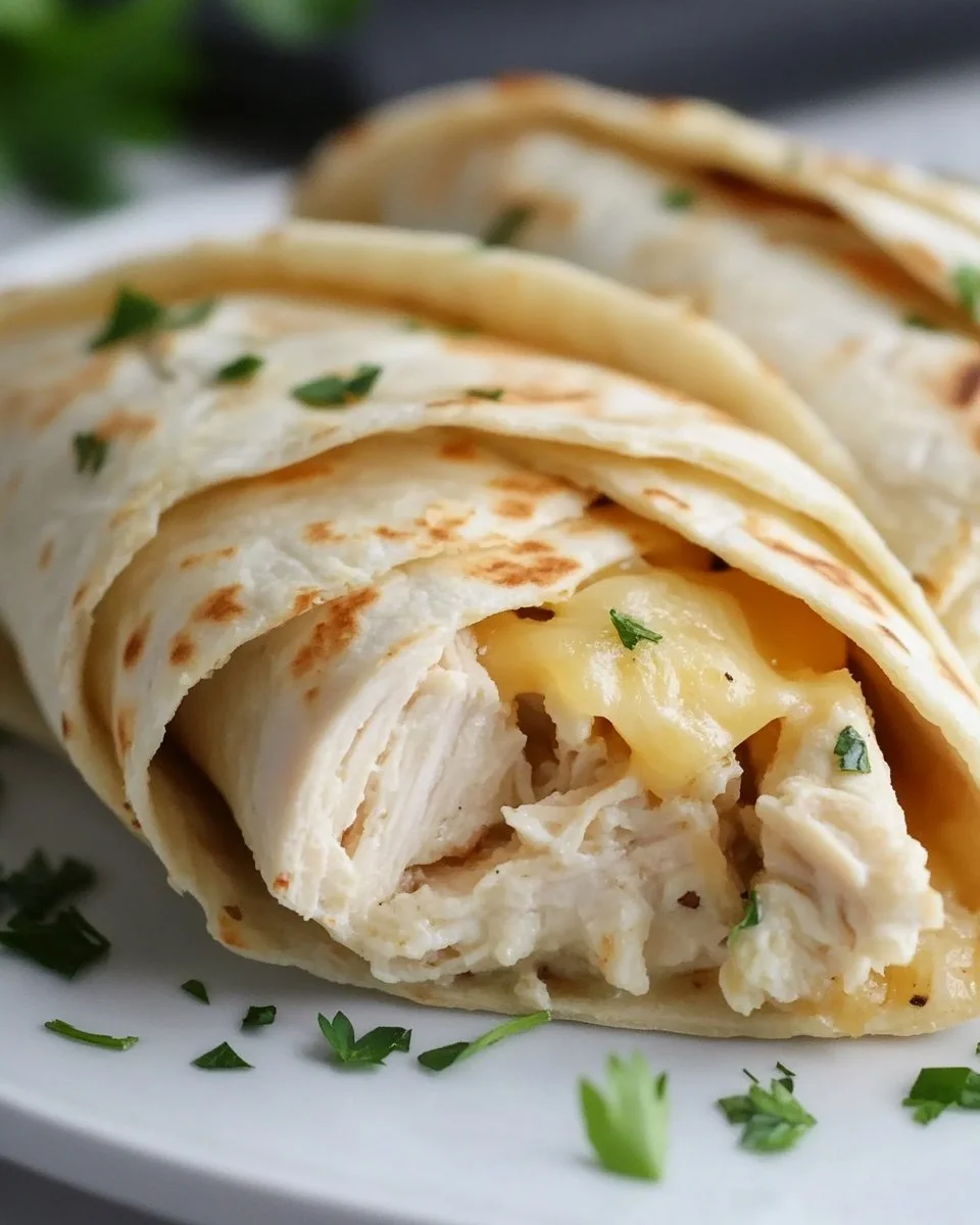 Cheesy Garlic Chicken Wraps