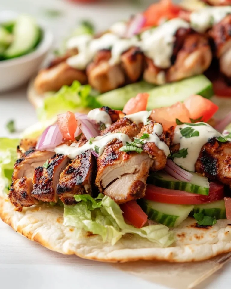 Delicious Chicken Shawarma served with creamy garlic sauce