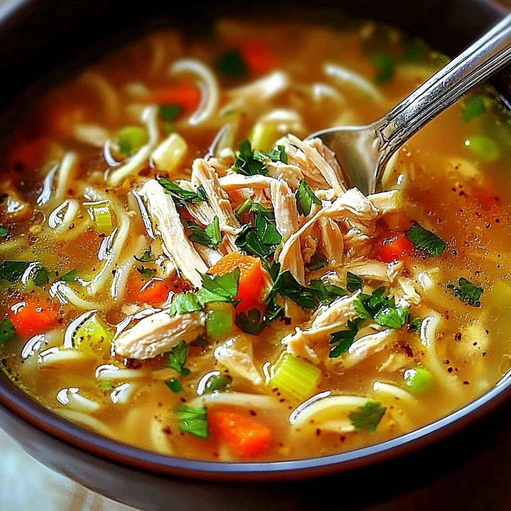 Classic Ginger Garlic Chicken Noodle Soup