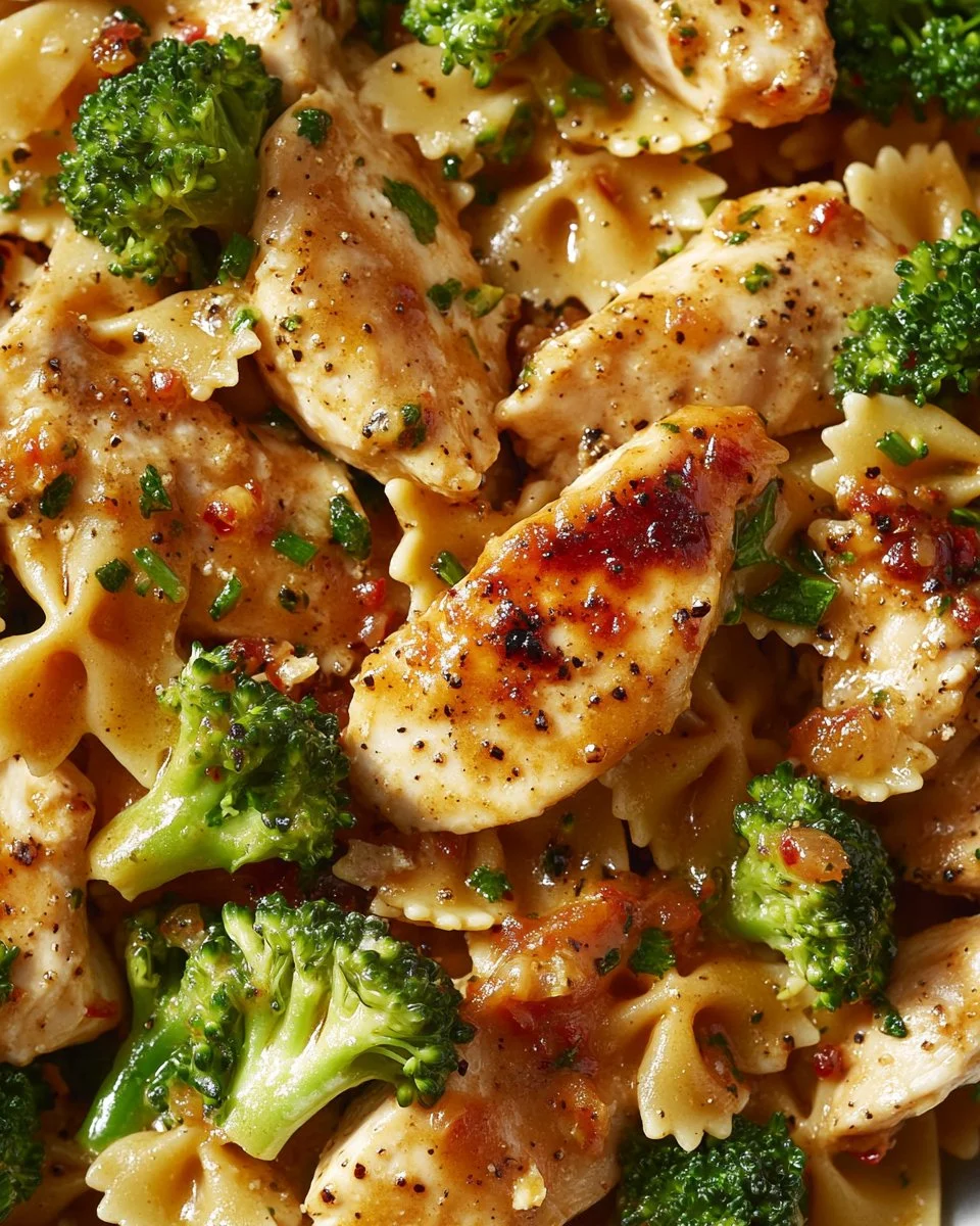 Cowboy Butter Lemon Bowtie Chicken with Broccoli