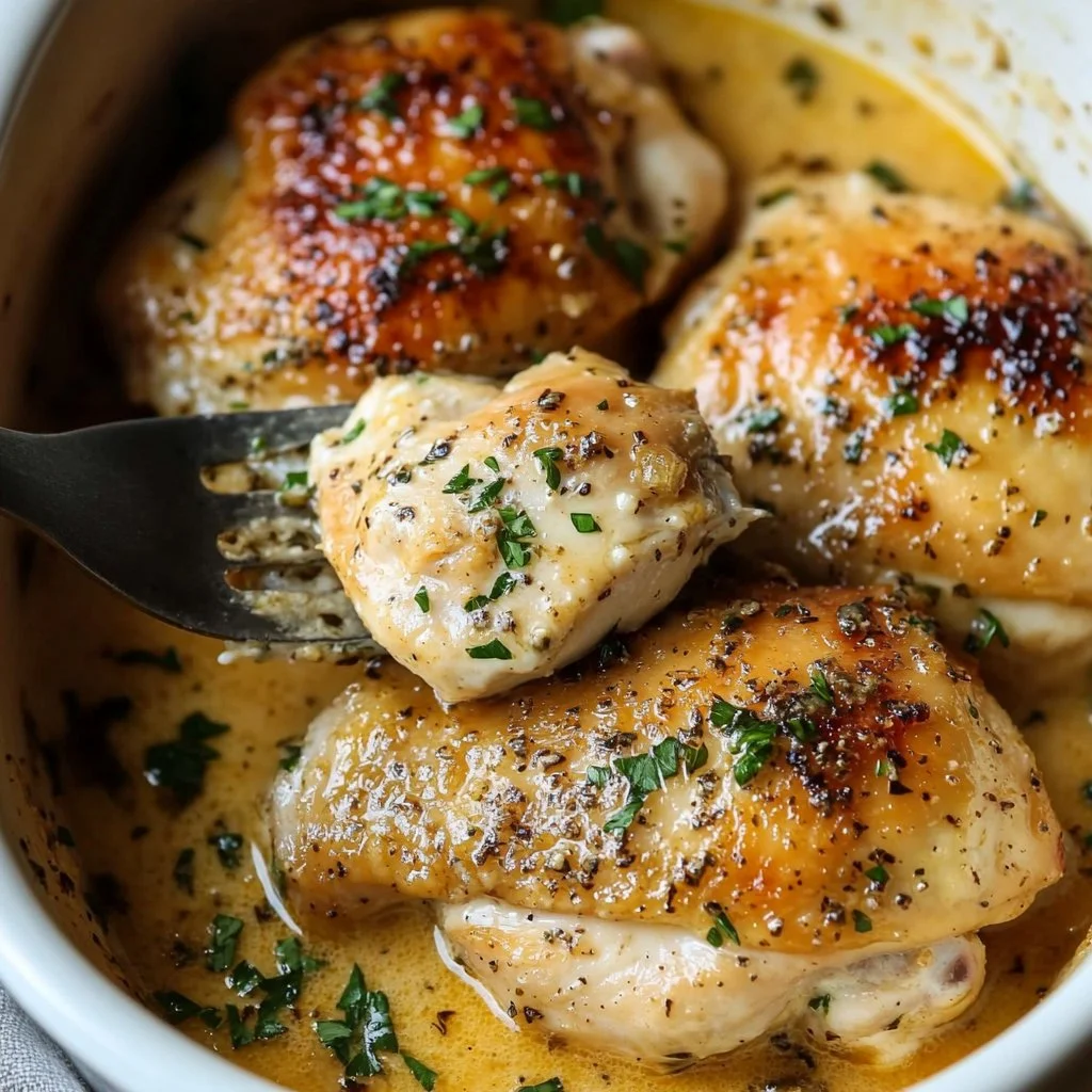 Crockpot Garlic Parmesan Chicken Thighs