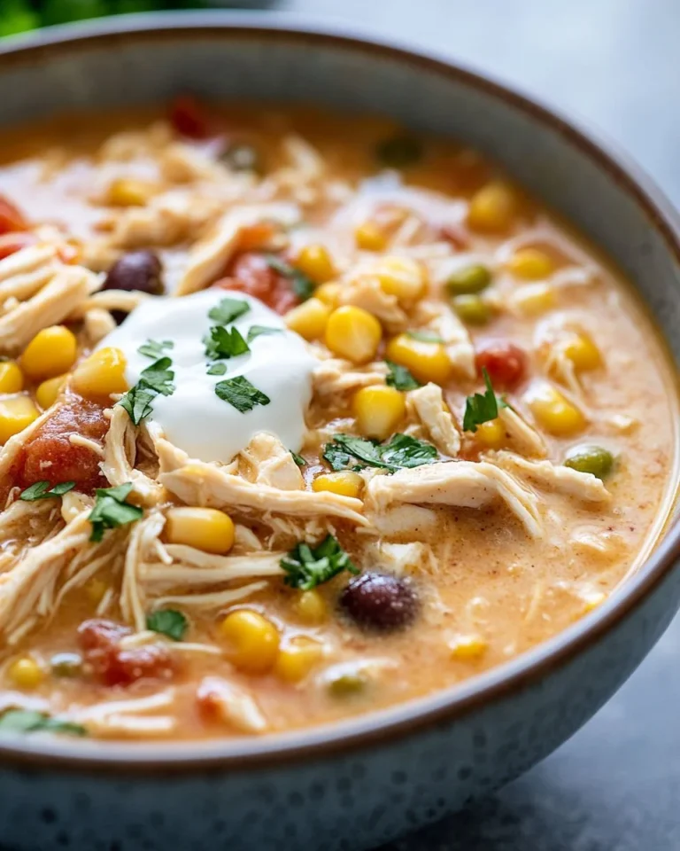 Crockpot White Chicken Chili with Cream Cheese served in a bowl