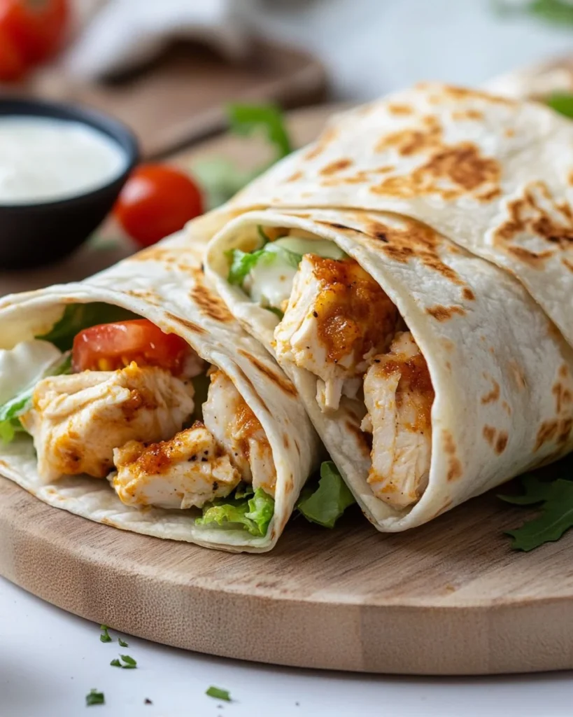 Crunchy Crispy Air Fryer Chicken & Mozzarella Wraps Crunchy air fryer chicken and mozzarella wraps on a plate