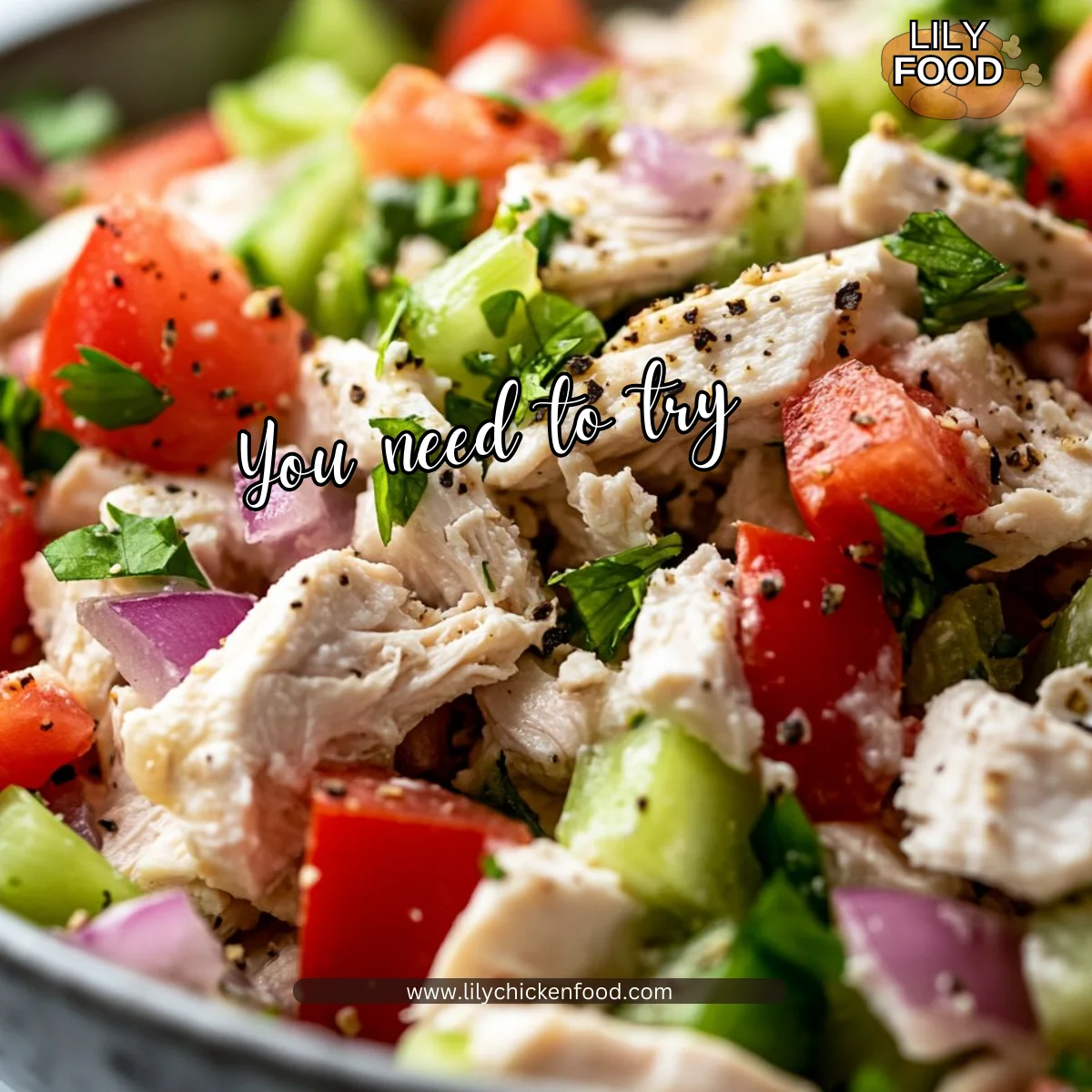 Easy High Protein Feta Chicken Salad