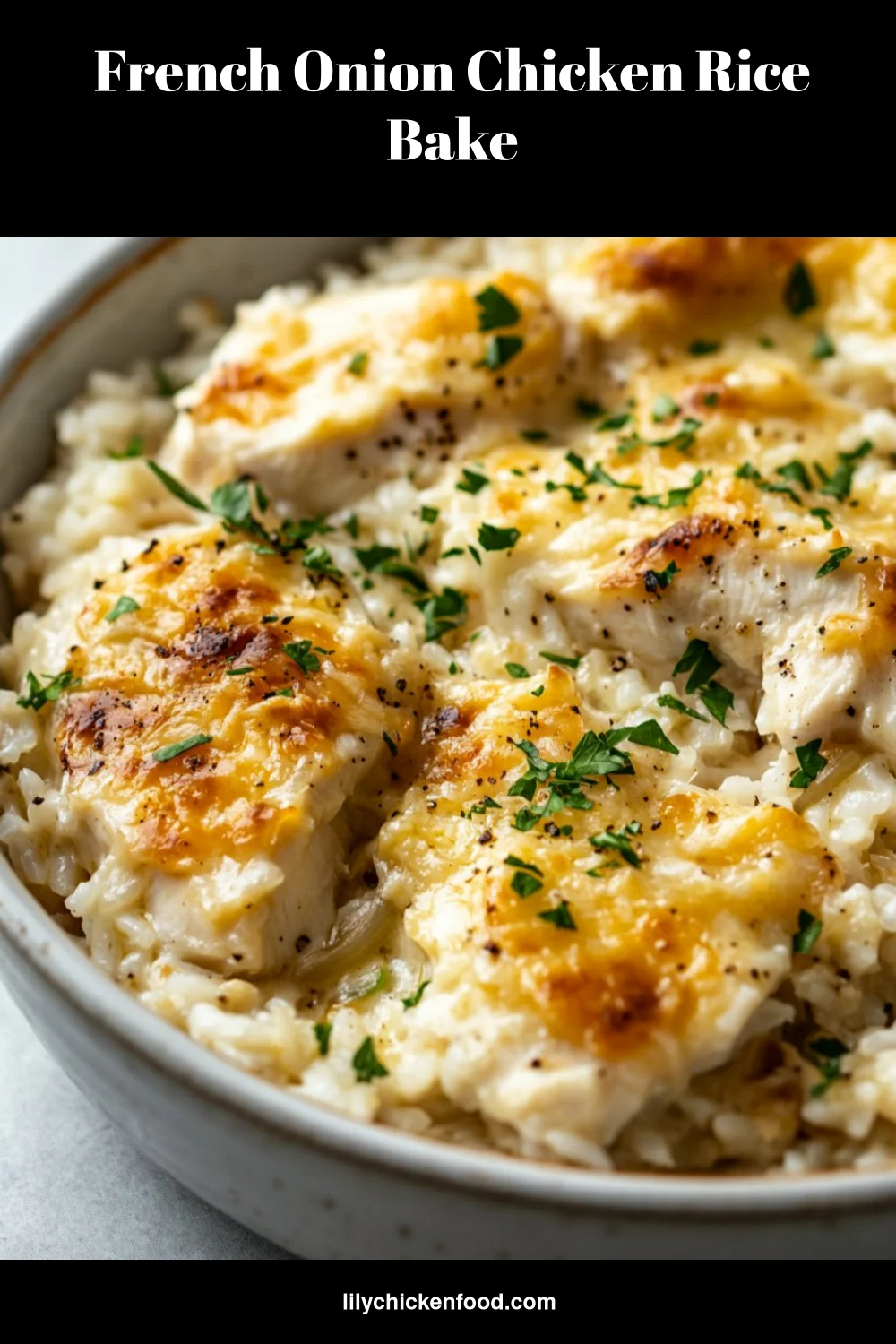 French Onion Chicken Rice Bake