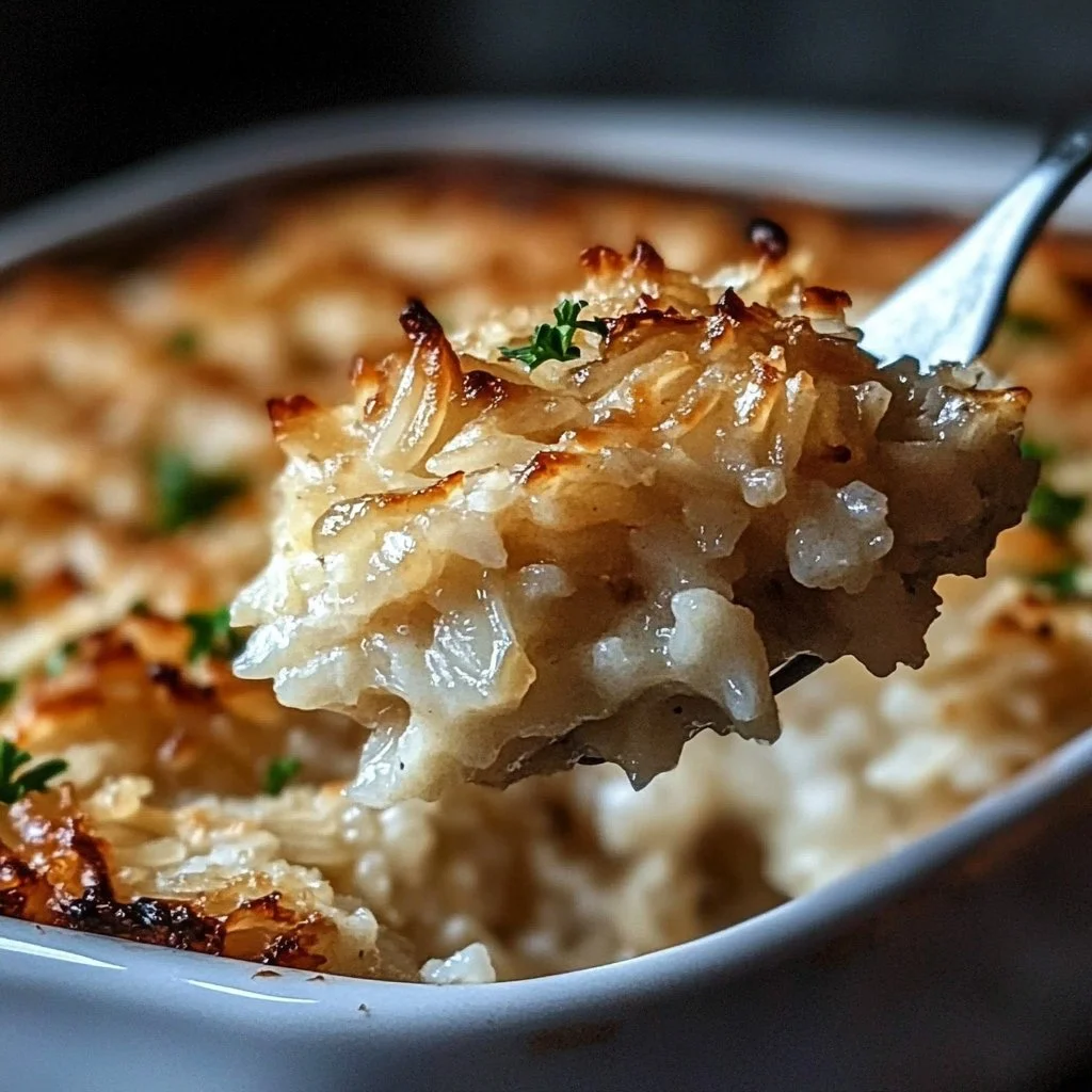 French Onion Chicken Rice Bake