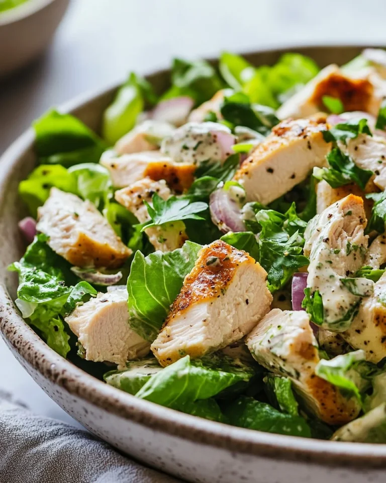 Green Goddess Chicken Salad with fresh greens and creamy dressing