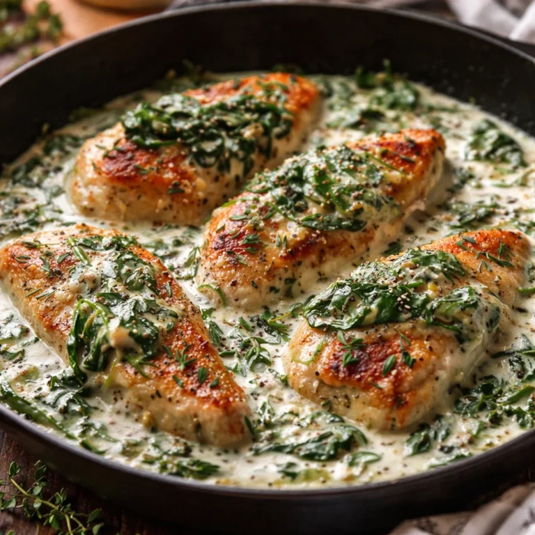 A delicious chicken and spinach skillet pasta dish served with lemon and parmesan.