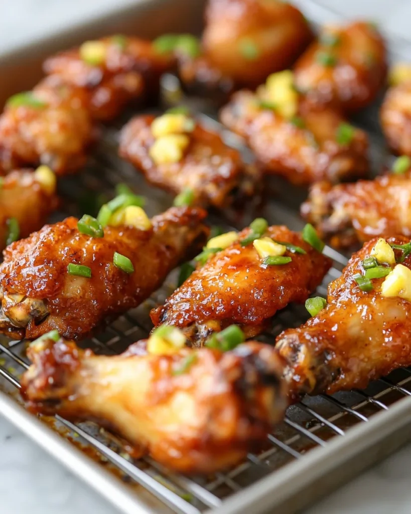 Pineapple Cowboy Candy Chicken Wings Pineapple Cowboy Candy Chicken Wings served on a plate