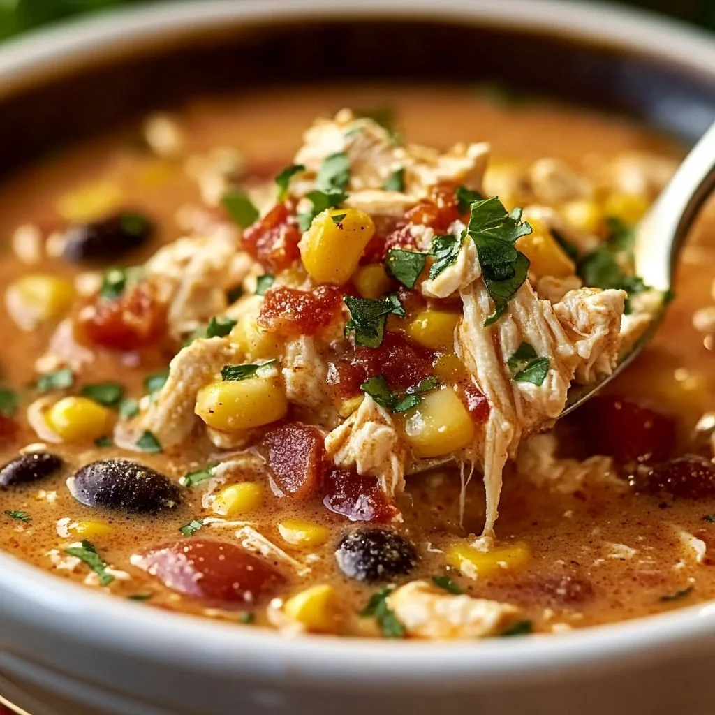 Slow Cooker Cheesy Chicken Chili