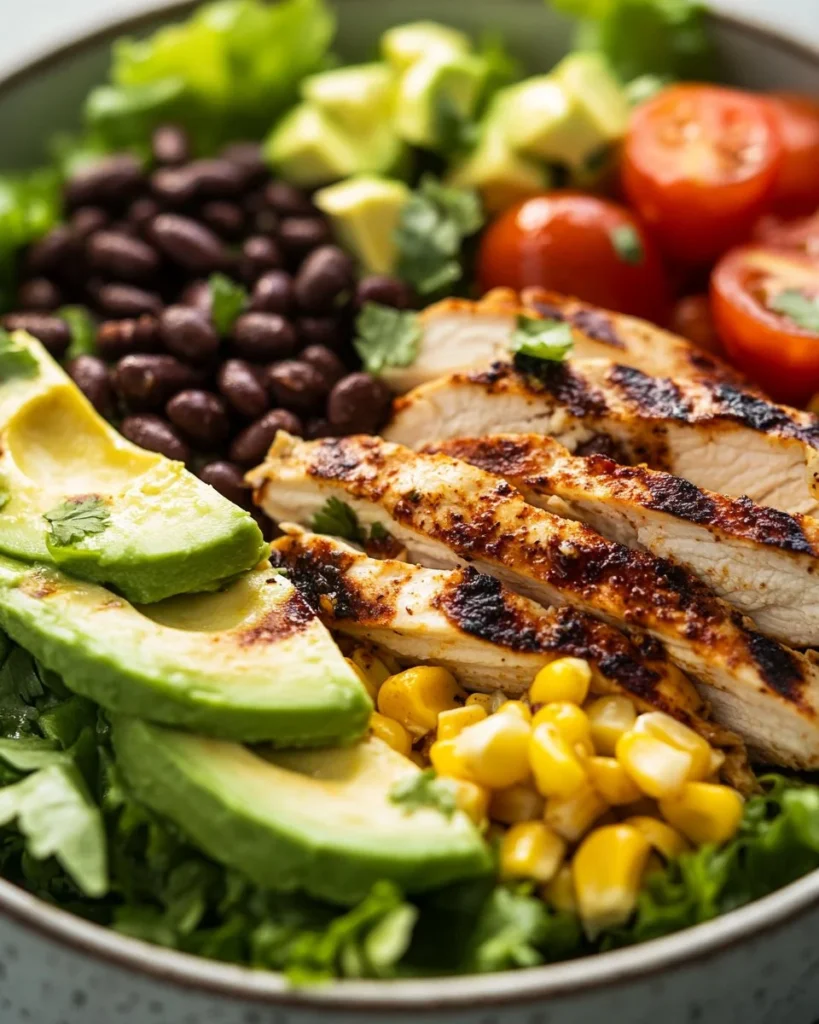 Delicious Southwest Chicken Salad with vibrant vegetables and grilled chicken