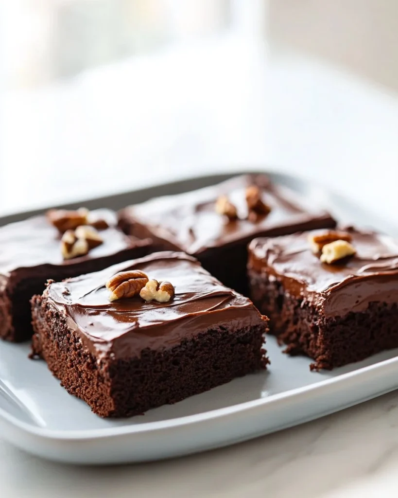 Texas Sheet Cake Delicious Texas Sheet Cake served with chocolate frosting