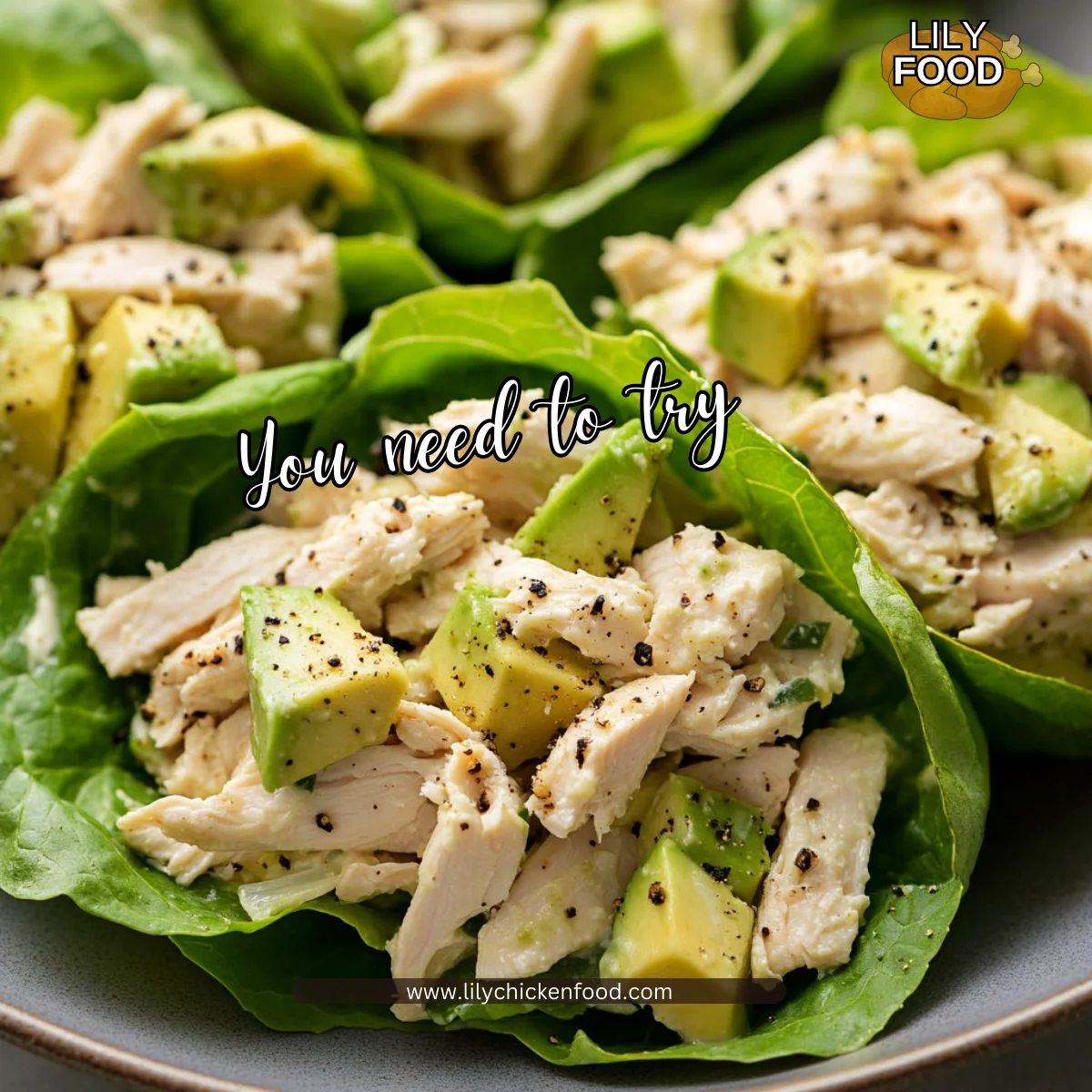 Avocado Chicken Salad Lettuce Wraps