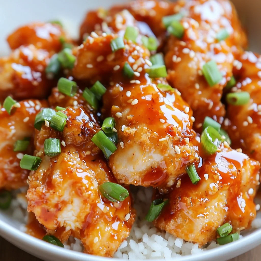 Delicious Bang Bang Chicken dish with spicy sauce and crispy coating.