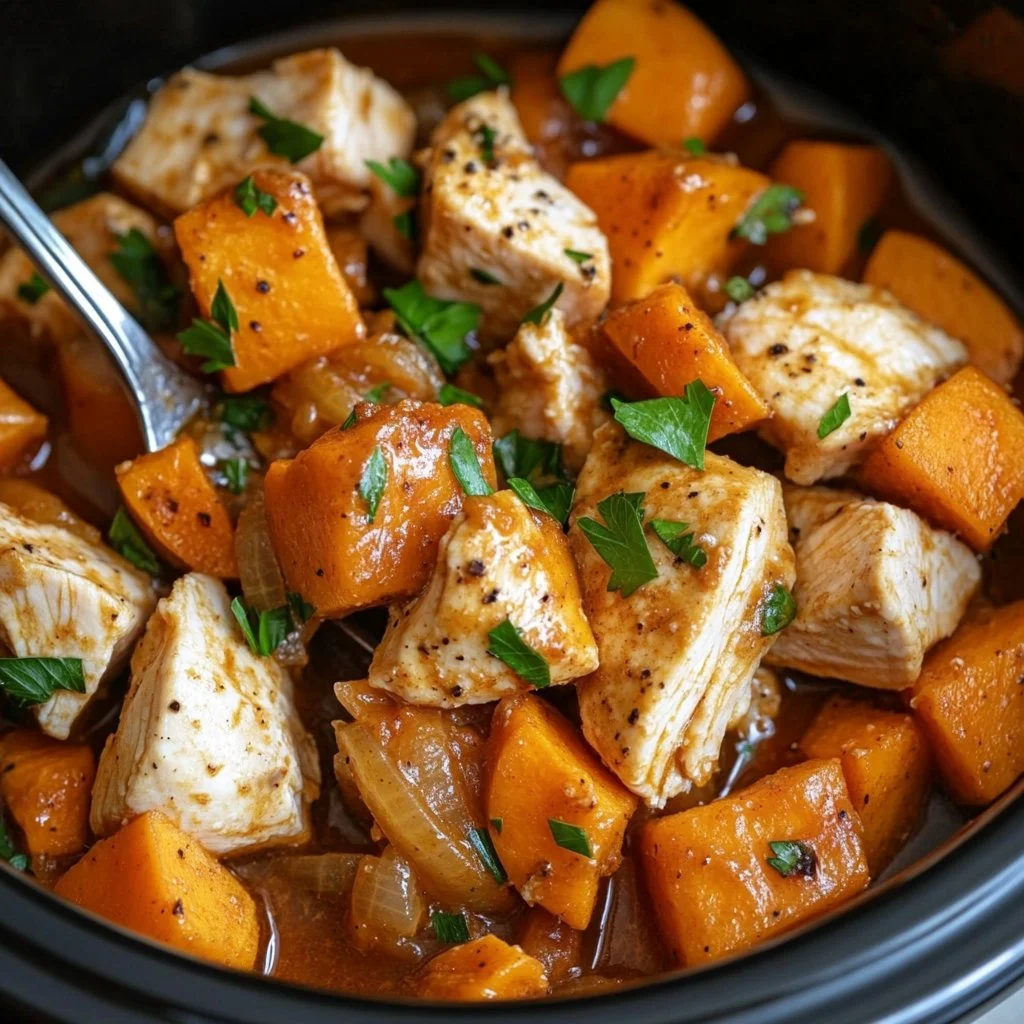 Crockpot Chicken and Sweet Potatoes