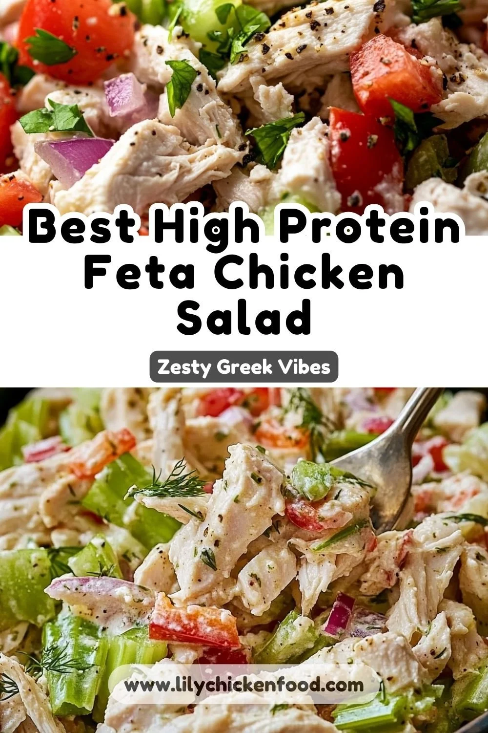 Easy High Protein Feta Chicken Salad