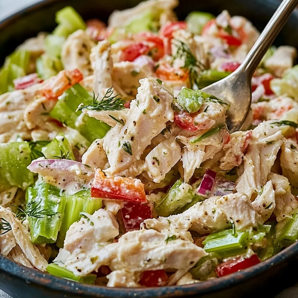 Easy High Protein Feta Chicken Salad