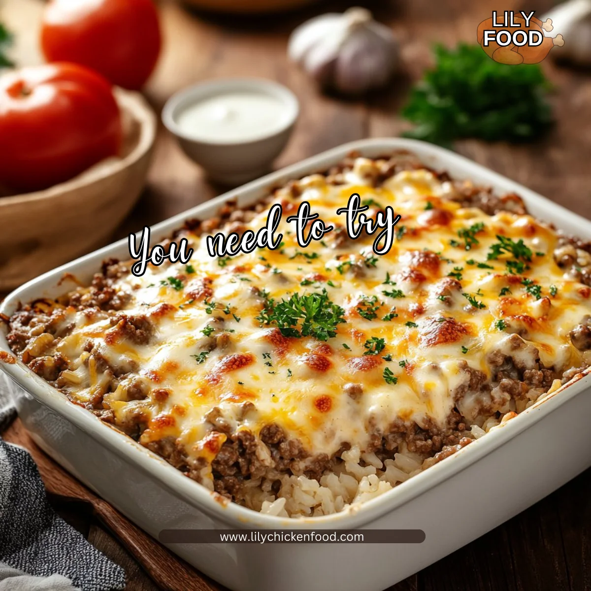 Cheesy Ground Beef and Rice Casserole