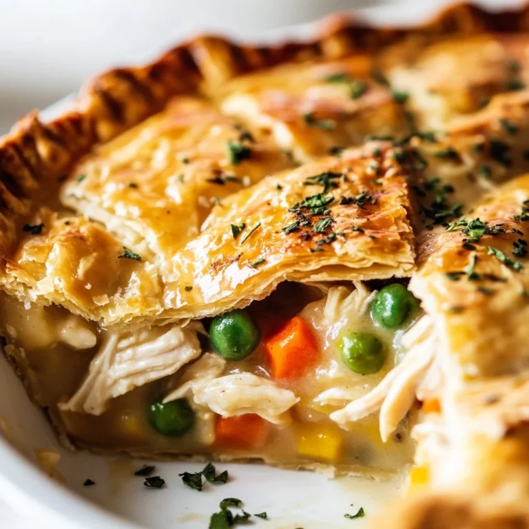 Delicious Chicken Pot Pie with flaky crust and colorful vegetables