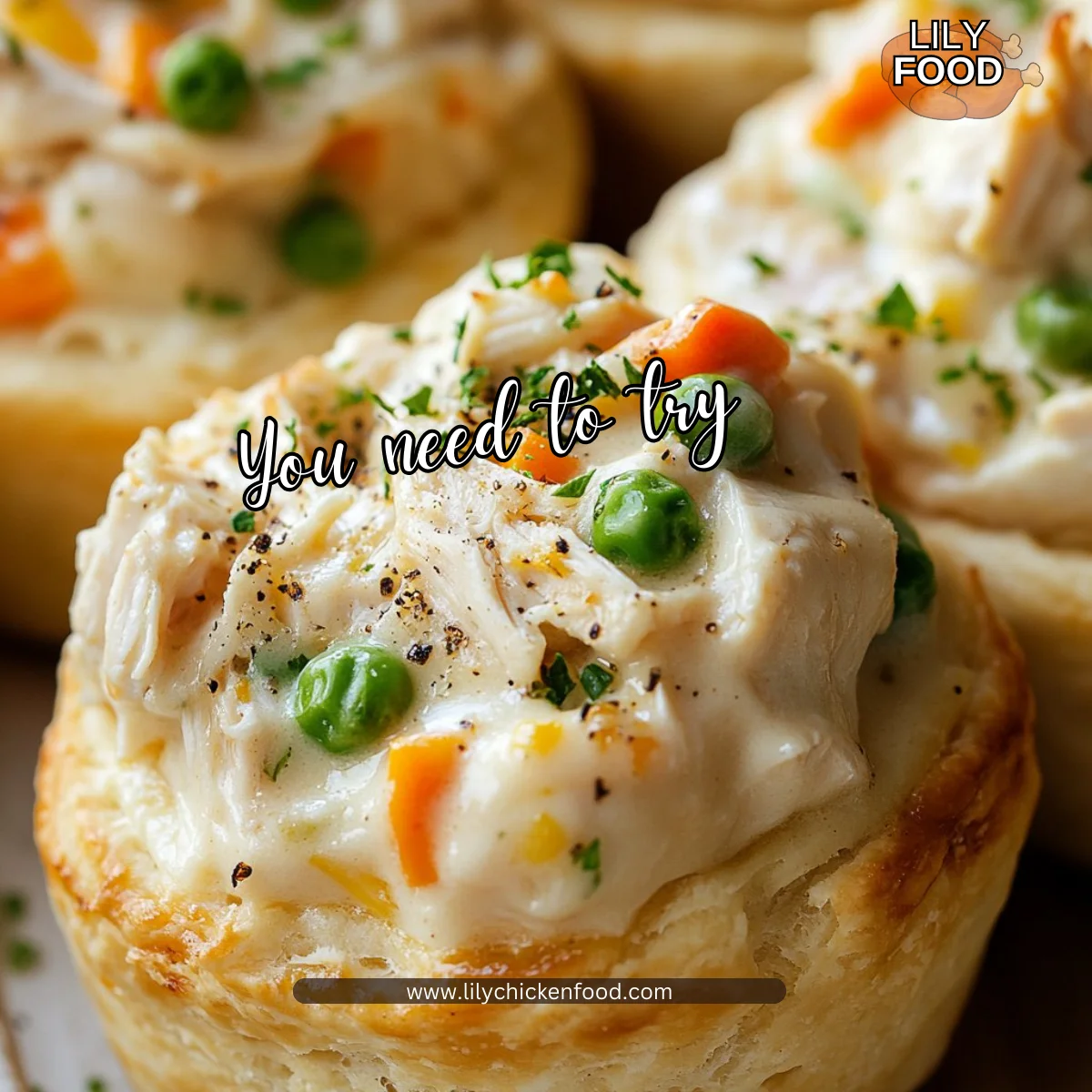 Chicken Pot Pie Biscuit Cups