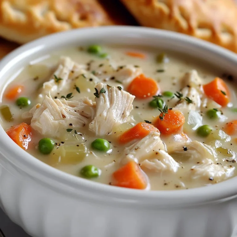 Bowls of Chicken Pot Pie Soup topped with herbs, ready to enjoy on a cold day.