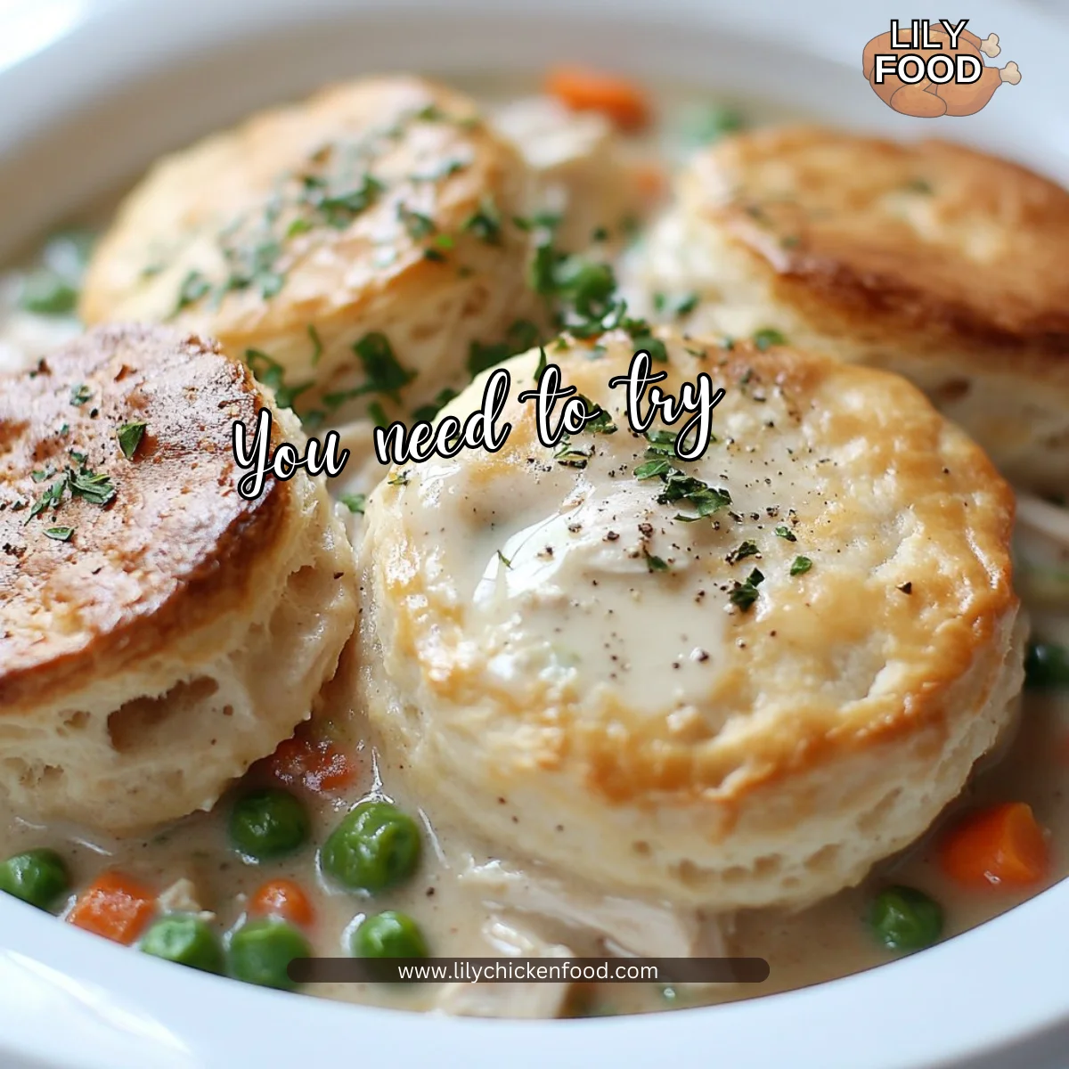 Chicken Pot Pie with Biscuits