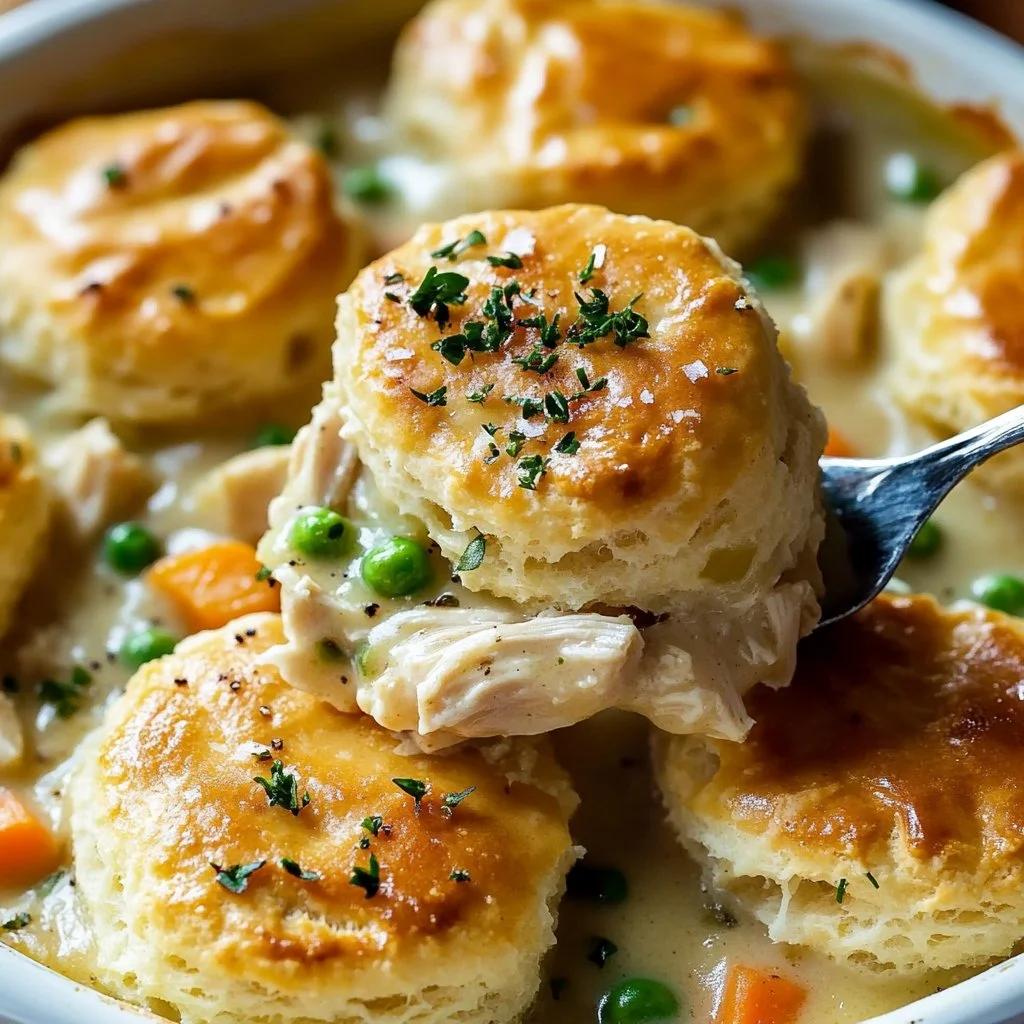 Chicken Pot Pie with Biscuits