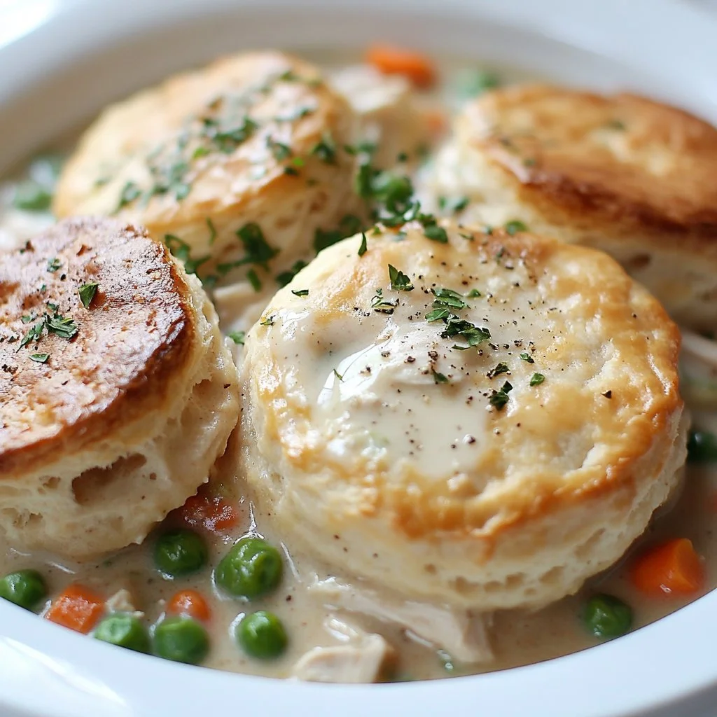 Chicken Pot Pie with Biscuits