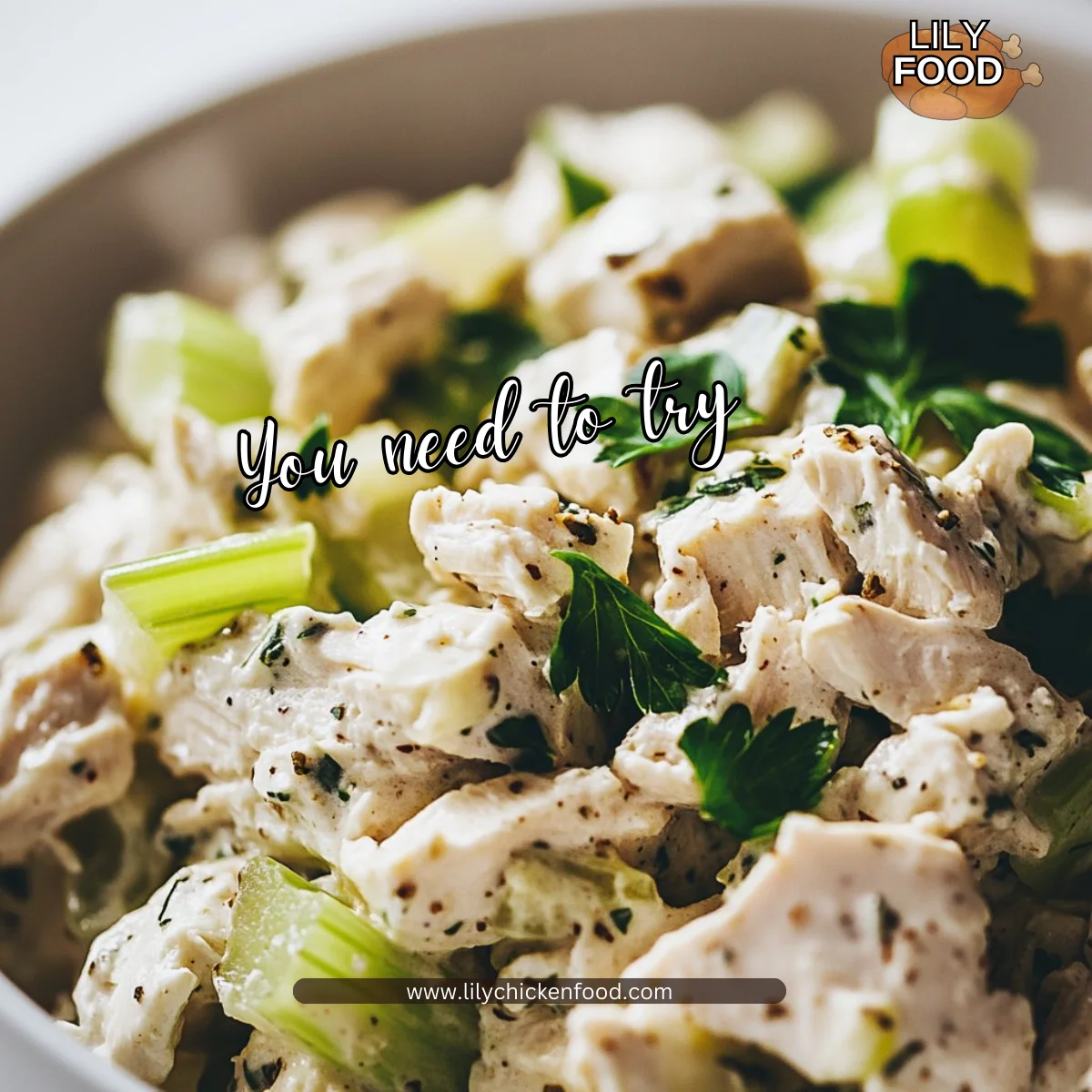 Creamy Chicken Salad with Celery and Herbs