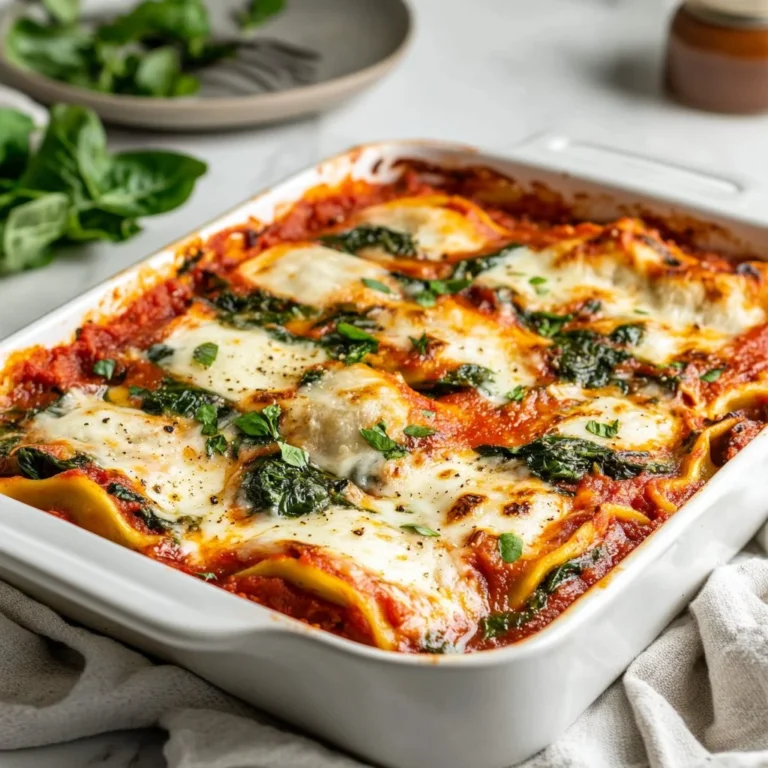 A layered dumpling lasagna topped with cheese and herbs, showcasing a unique twist on traditional lasagna.