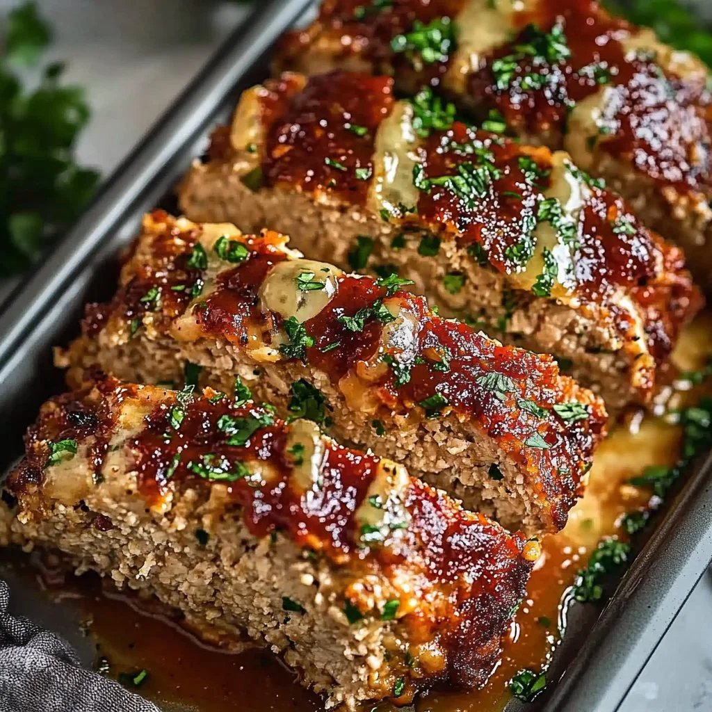Garlic Parmesan Chicken Meatloaf