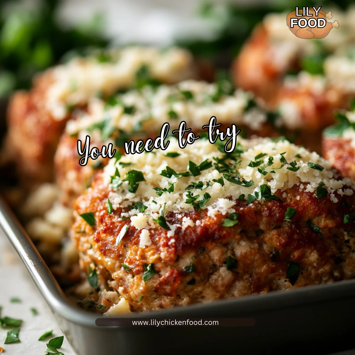 Garlic Parmesan Chicken Meatloaf