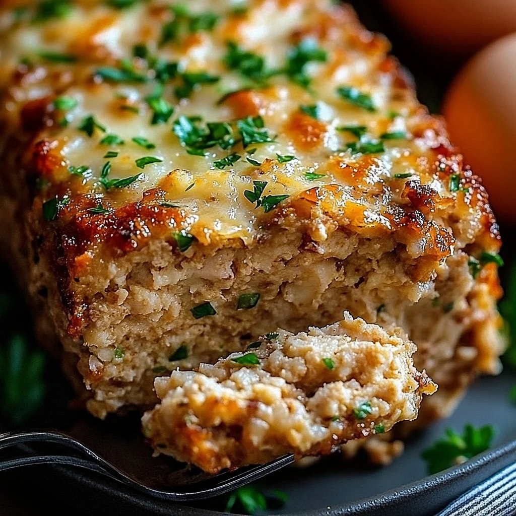 Garlic Parmesan Chicken Meatloaf