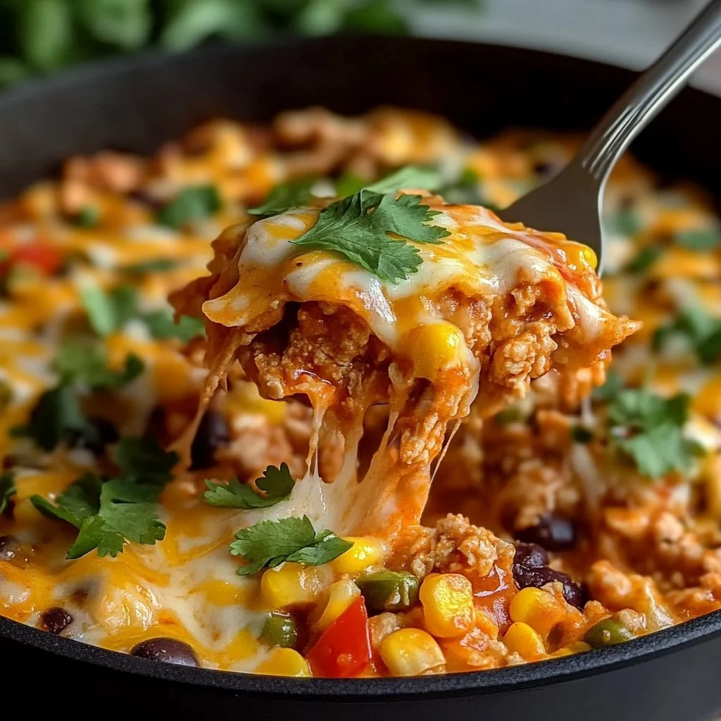 Ground Chicken Enchiladas Skillet