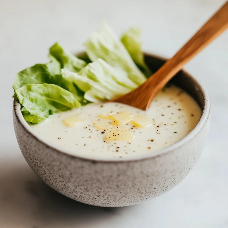 Bowl of Healthy Caesar Salad Dressing with fresh ingredients