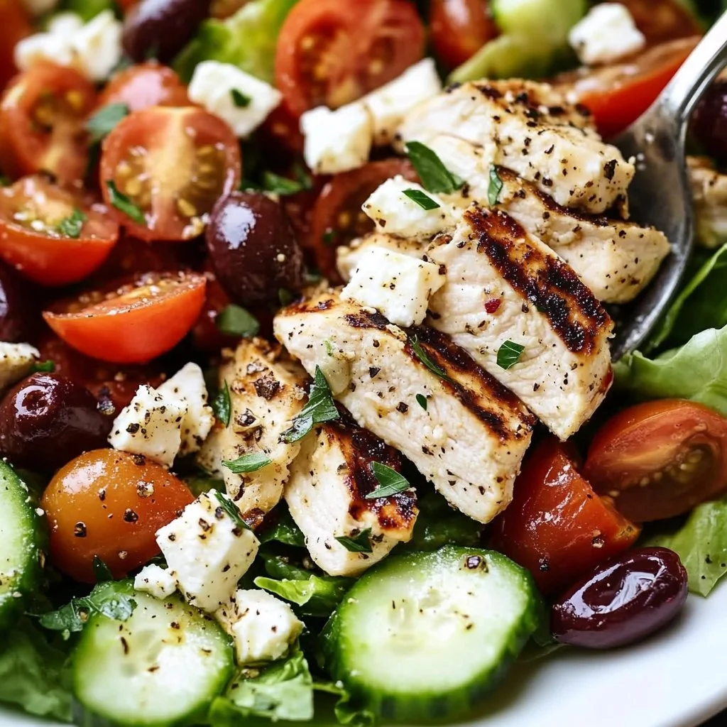 Healthy Greek Salad with Chicken