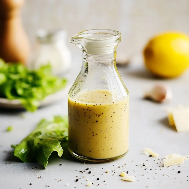 Homemade Caesar salad dressing made without raw anchovies in a bowl
