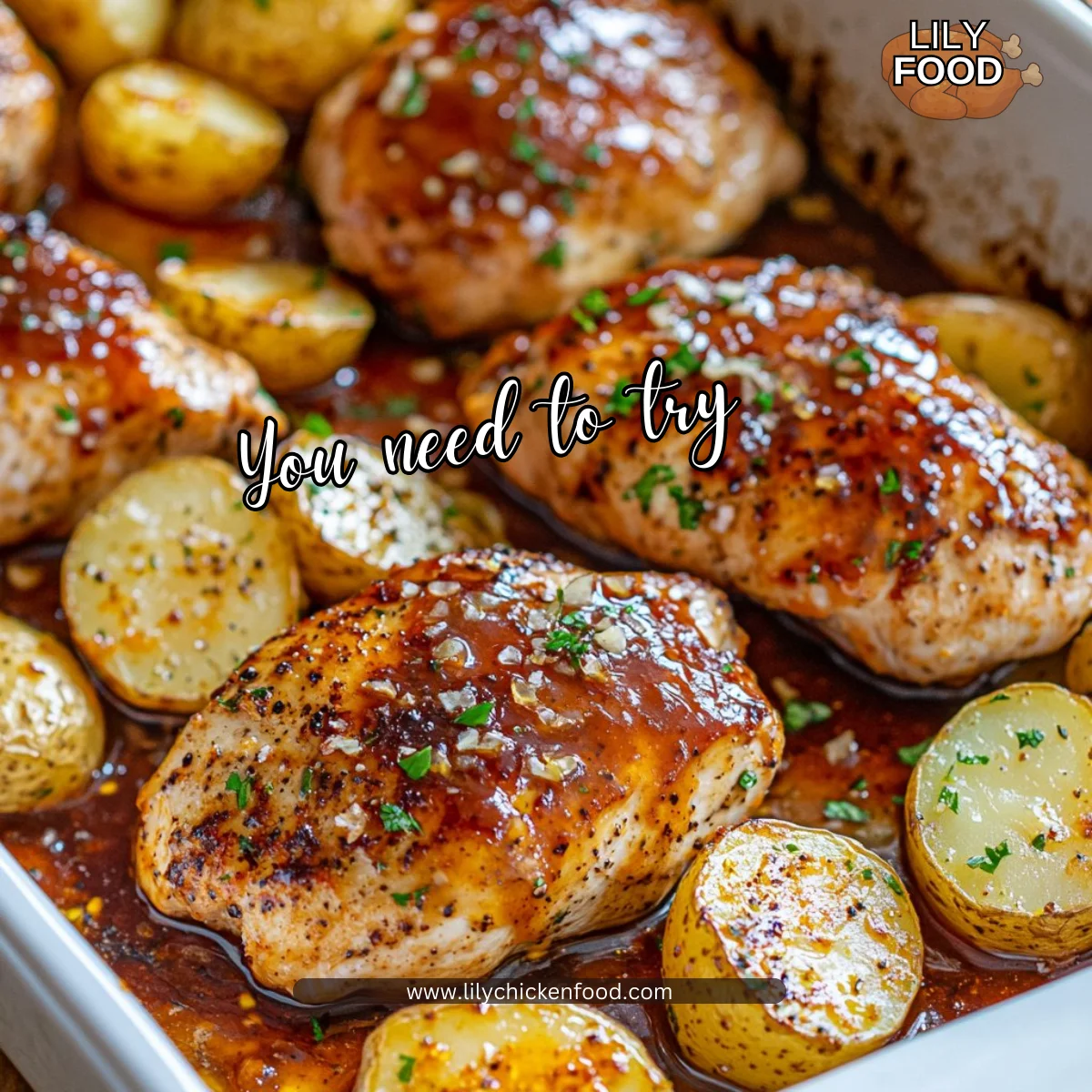Honey BBQ Chicken with Garlic Parmesan Potatoes