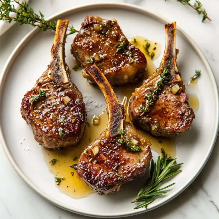 Honey garlic lamb chops marinated and grilled to perfection