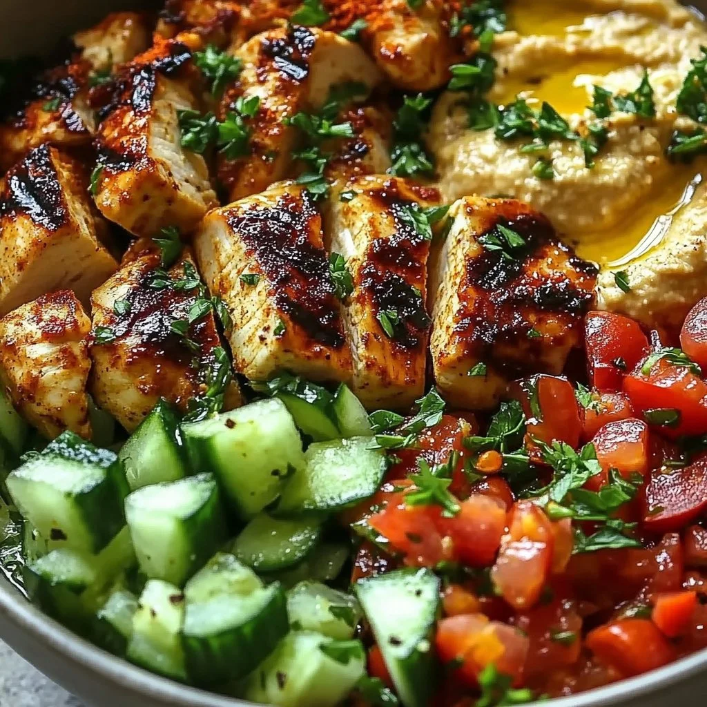 Lemon Chili Grilled Chicken Bowls with Fresh Cucumber Salad & Hummus — A Refreshing, Flavor-Packed Bowl You’ll Crave Again and Again