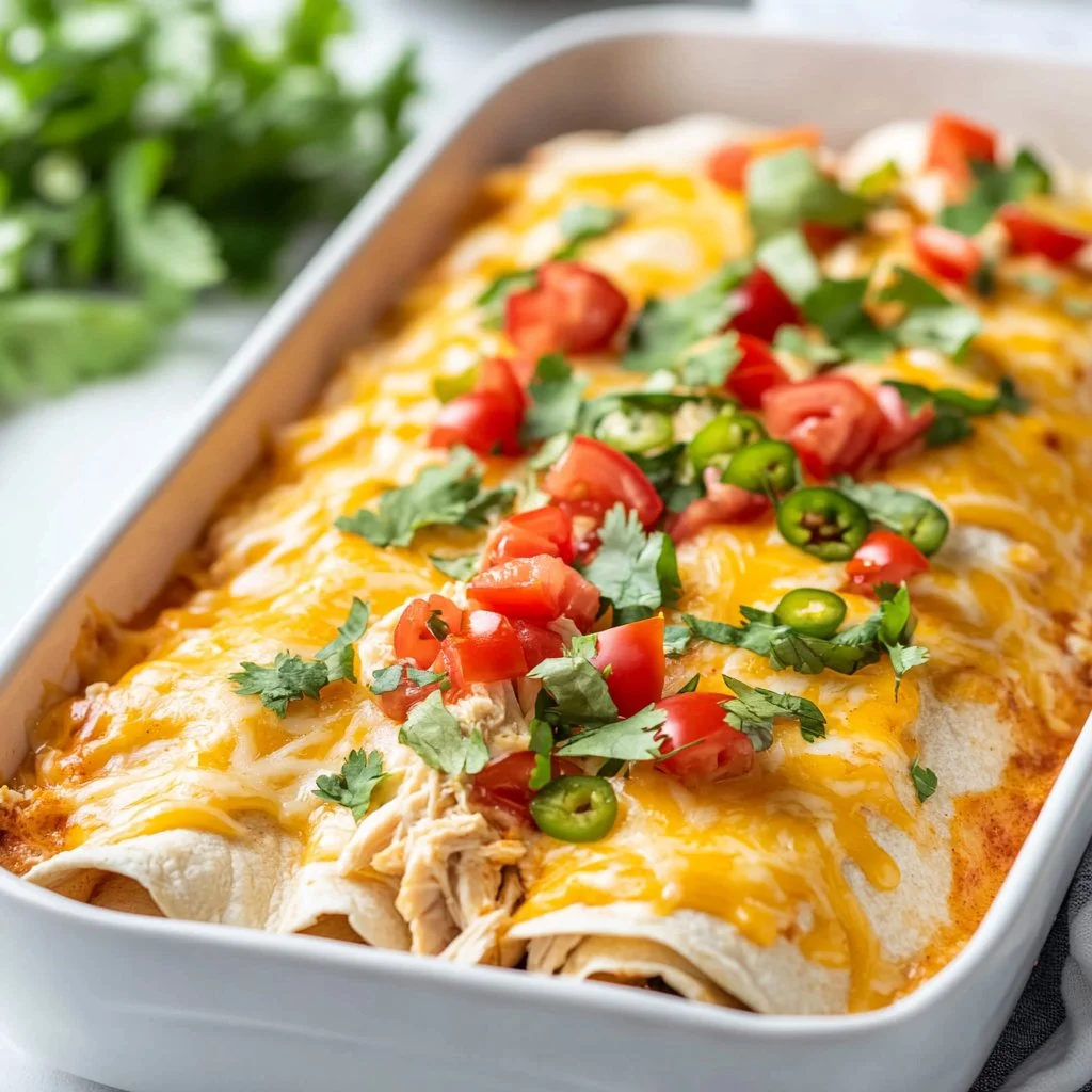 Queso Chicken Enchiladas for a Quick and Cheesy Dinner Delight
