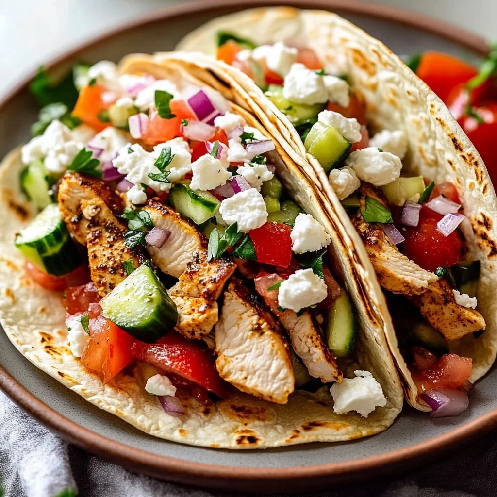 Quick Mediterranean Chicken Tacos