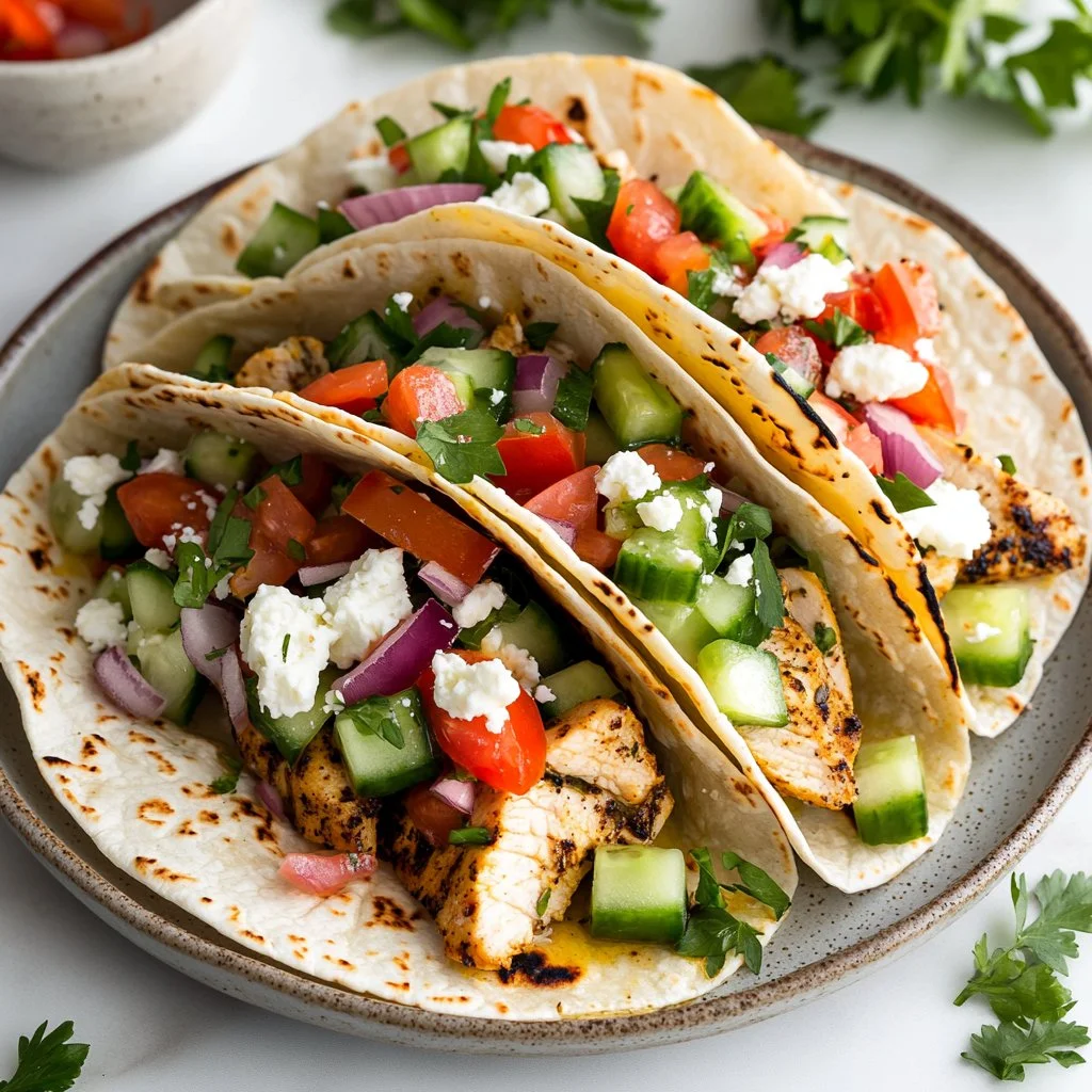 Quick Mediterranean Chicken Tacos
